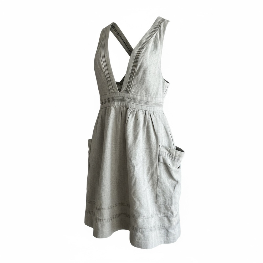 Anthropologie Meadow Rue Cross Back Linen Blend Marlow Dress Jumper 10P